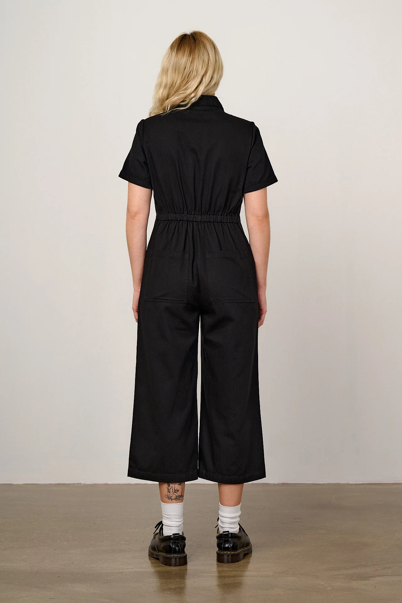 Ragan - Cotton Jumpsuit in Black - Image 4
